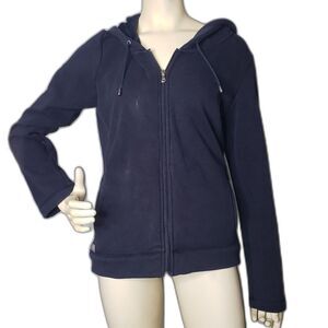 UGG Navy Blue Full Zip Sherpa Lined Hoodie Sweatshirt Womens Size Medium